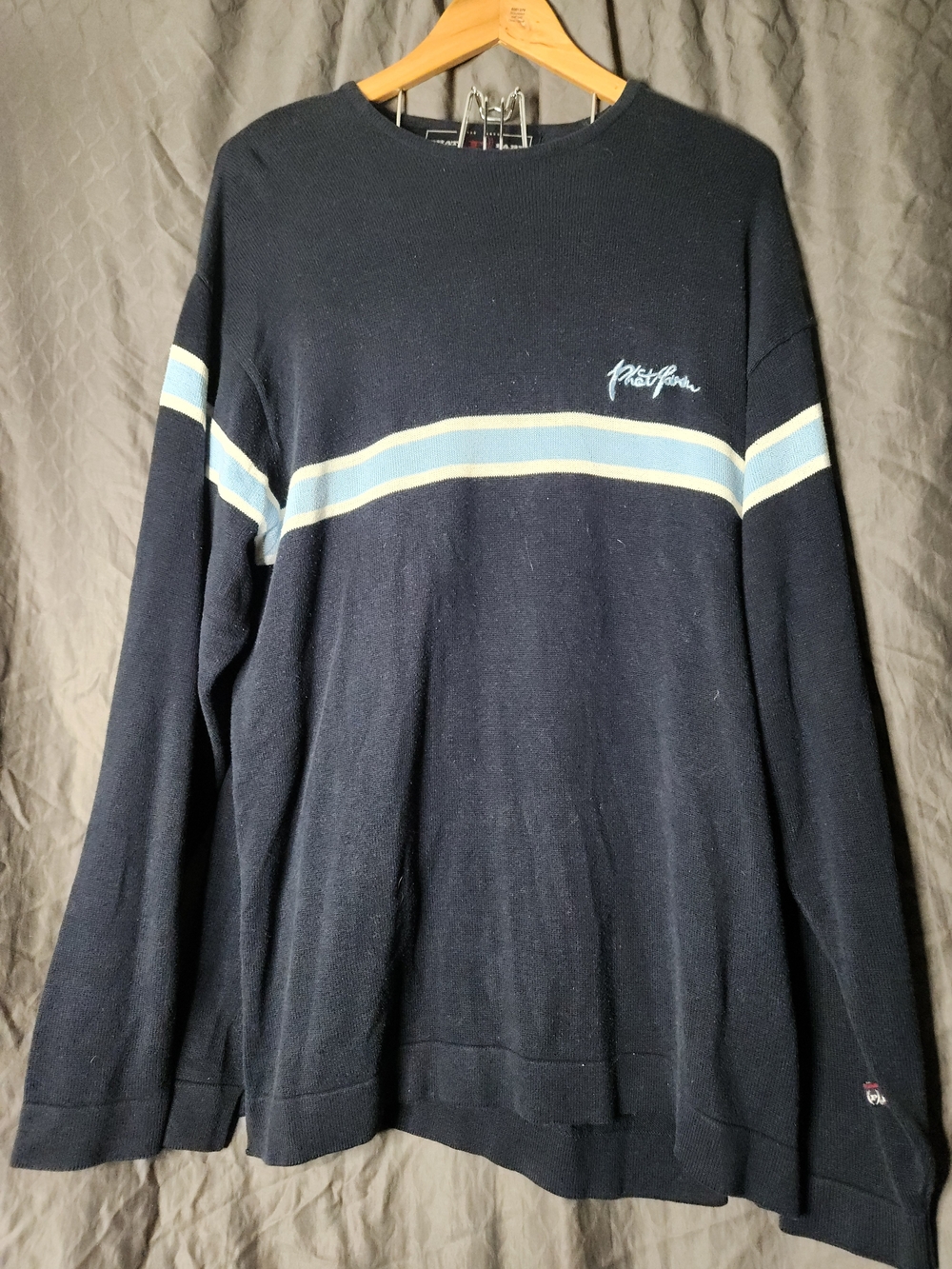 Navy Striped Crewneck Sweater Phat Farm